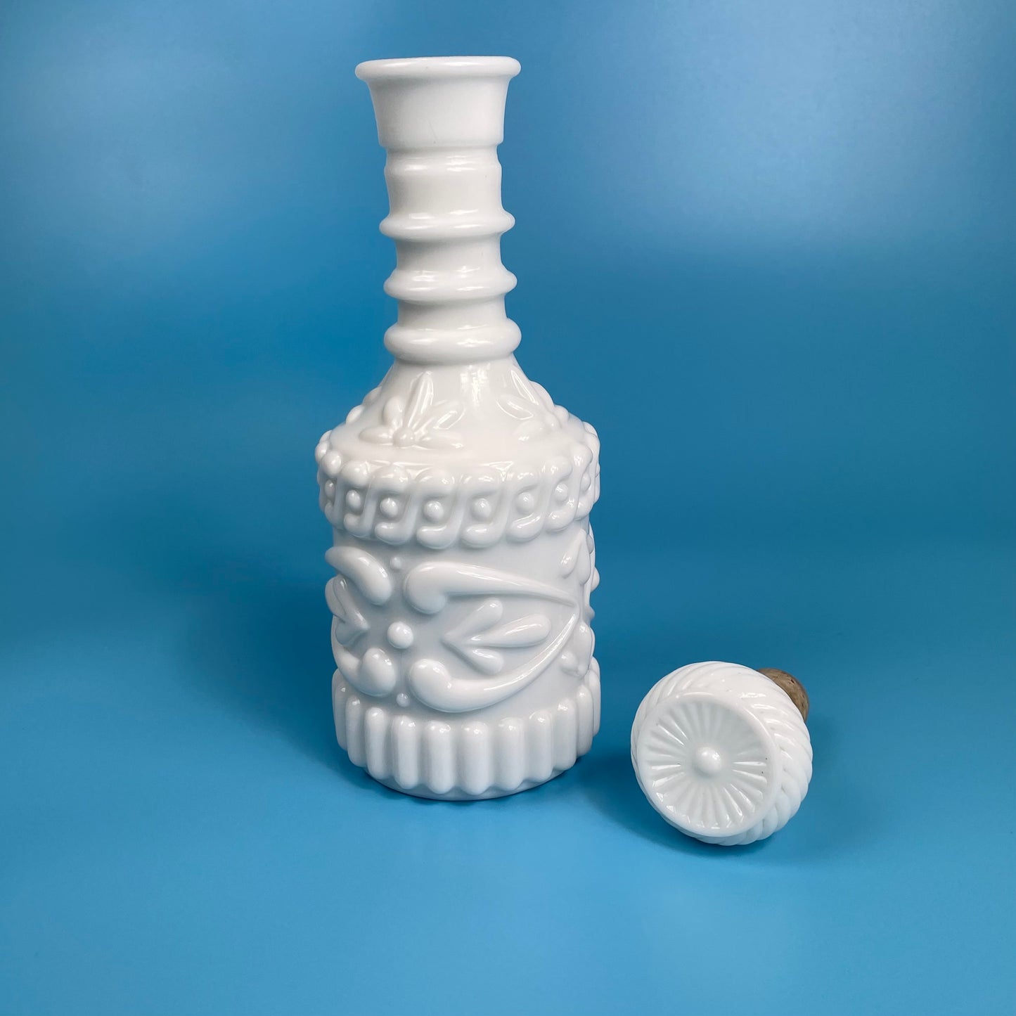 Milk Glass Decanter Hollywood Regency