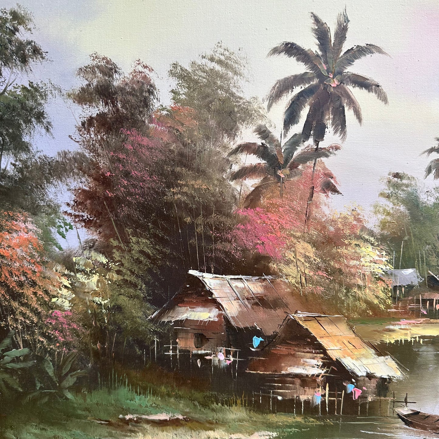 Asian Water Scene Canvas Original