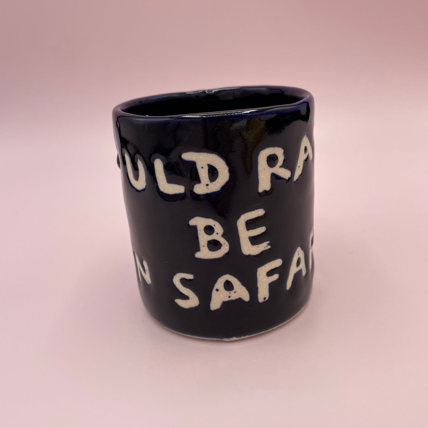 'I'd Rather Be On Safari’ Mug Blue