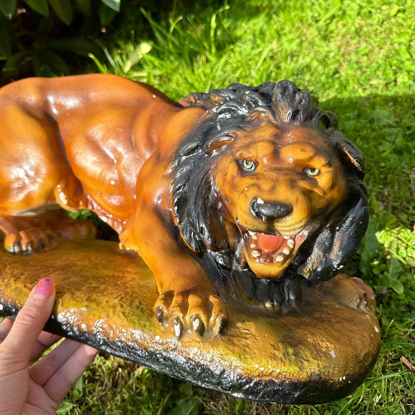 Chalkware Lion Figurine