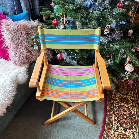 Candy Striped Director's Chair (Green, Orange, Blue & Pink)