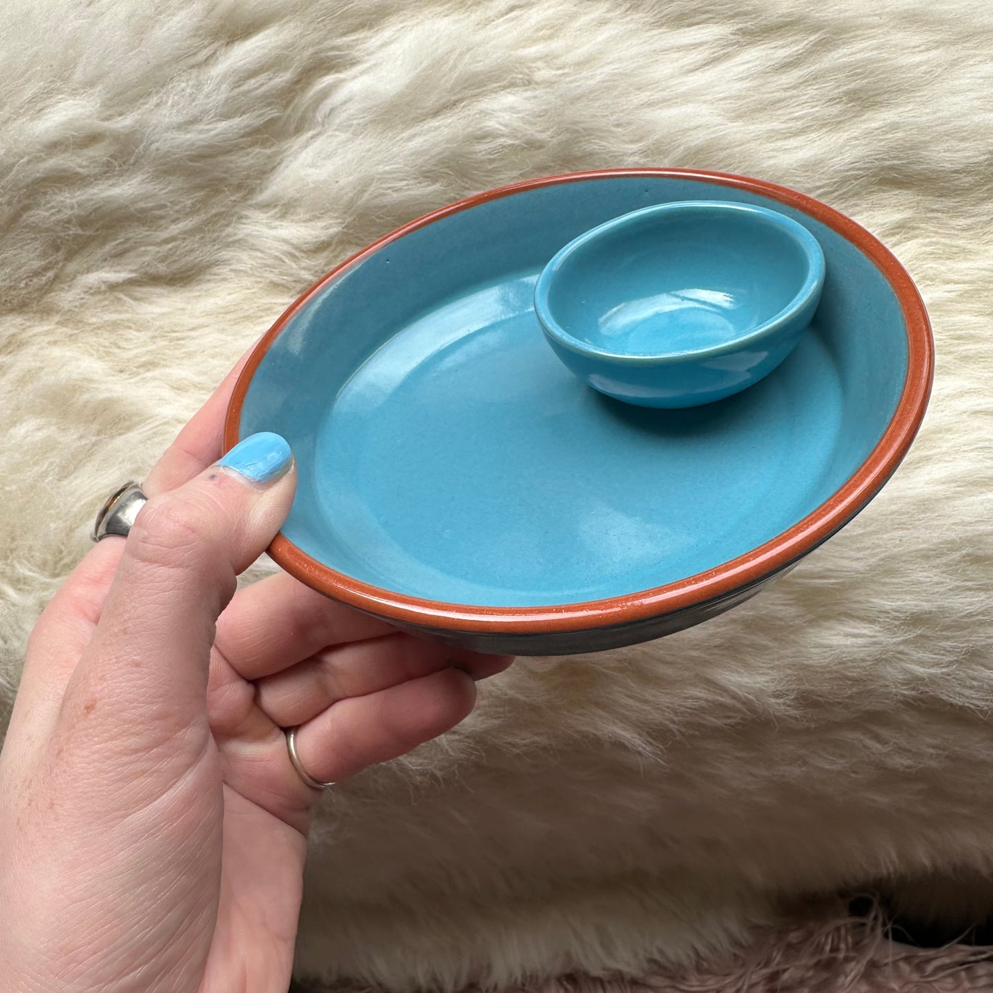 Blue & Terracotta Nibbles Dish