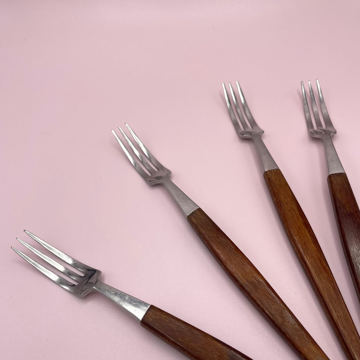 Teak Handle Forks x4