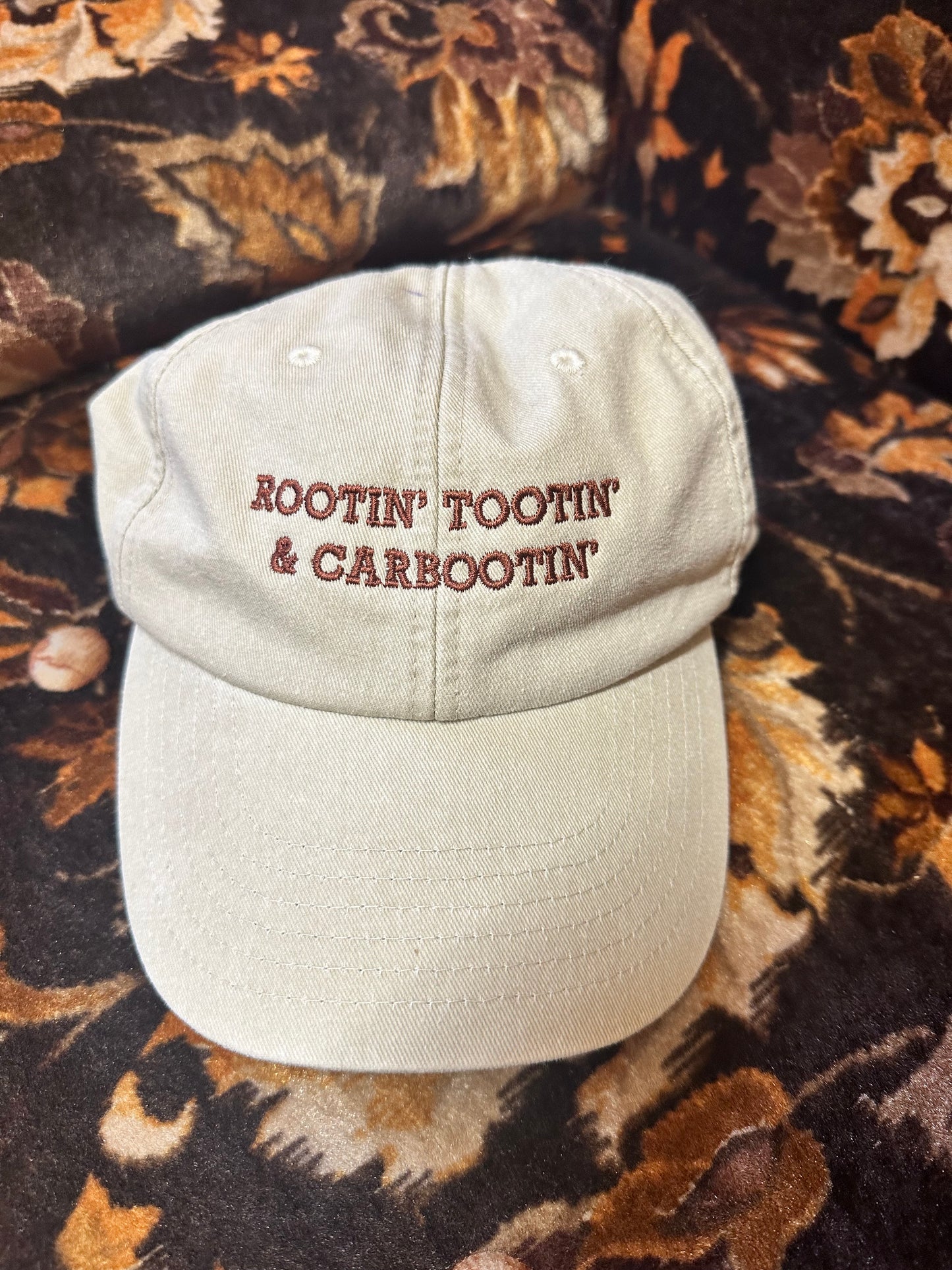 Rootin’ Tootin’ & Carbootin’ Beige & Chocolate Cap Hat