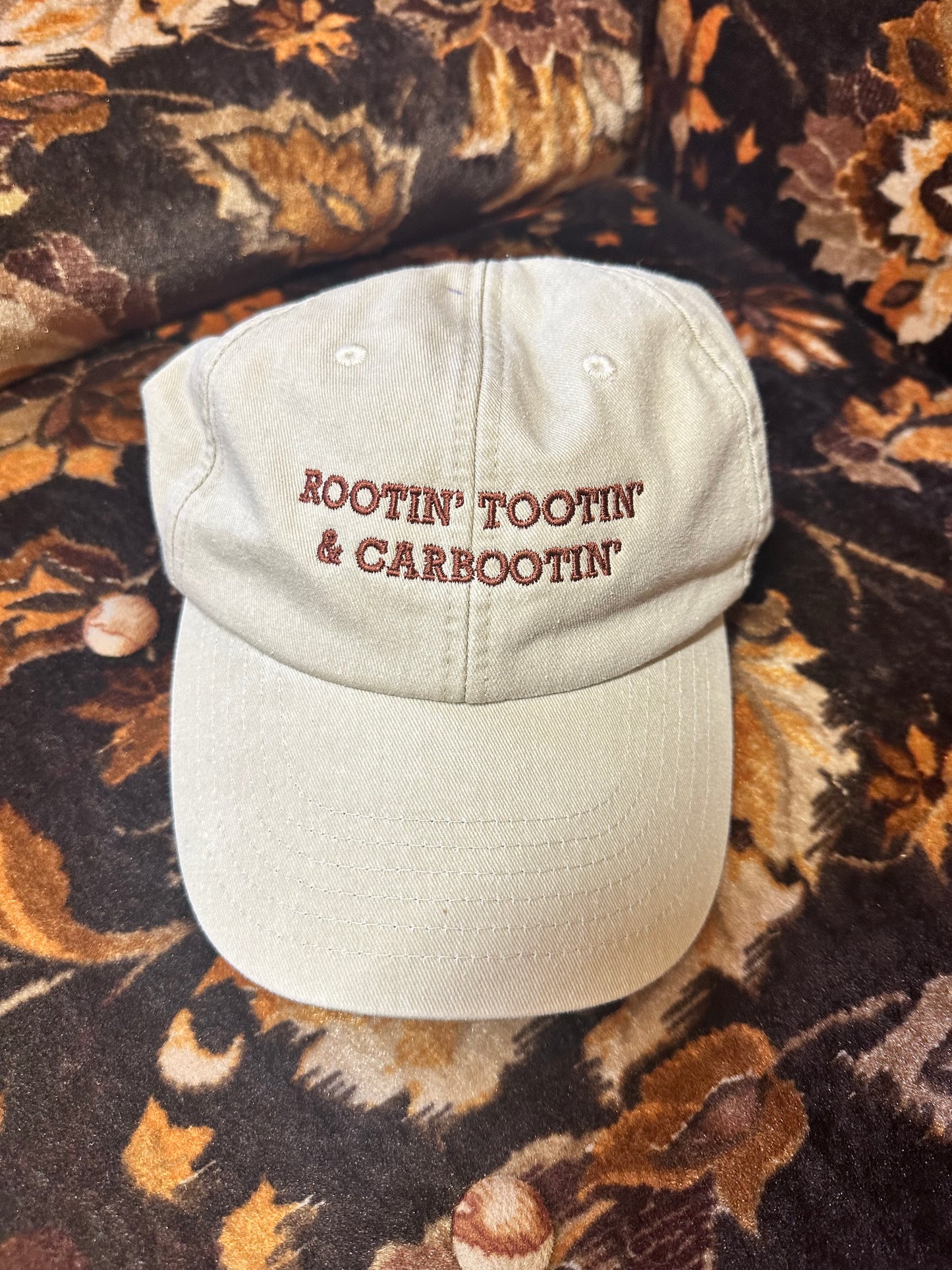 Rootin’ Tootin’ & Carbootin’ Beige & Chocolate Cap Hat