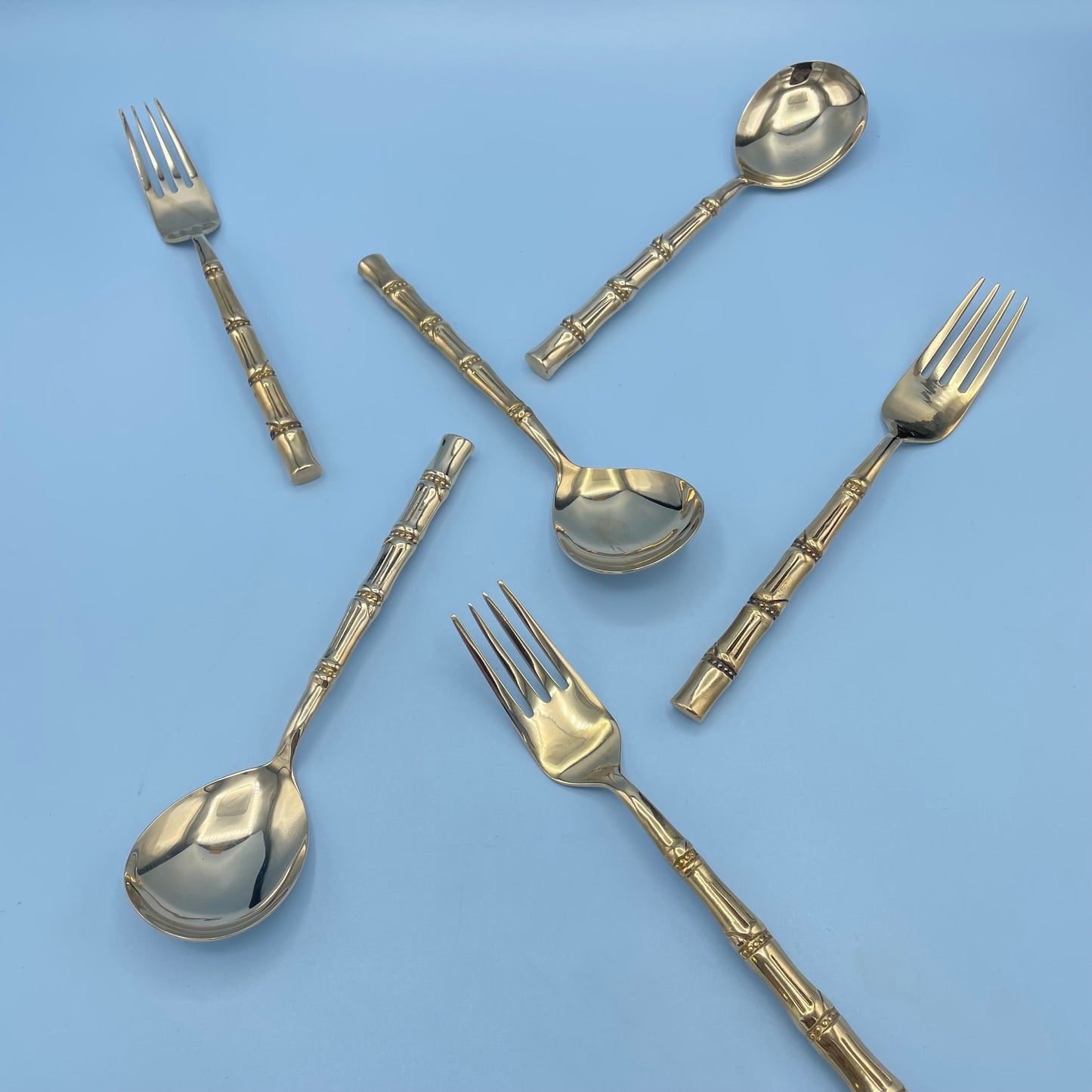 Brass Bamboo Cutlery Set