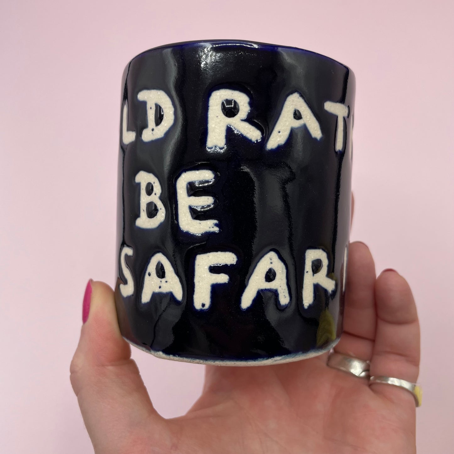 'I'd Rather Be On Safari’ Mug Blue