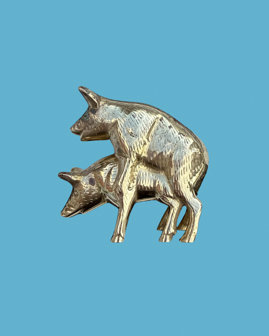 Brass 'Naughty' Pigs