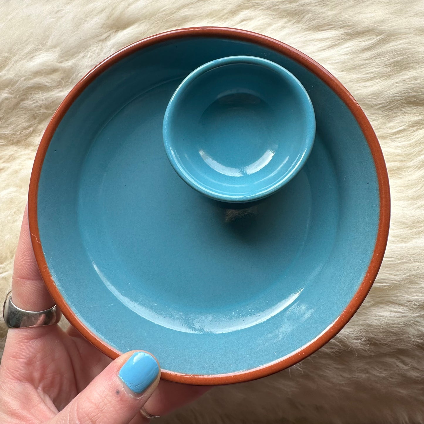 Blue & Terracotta Nibbles Dish