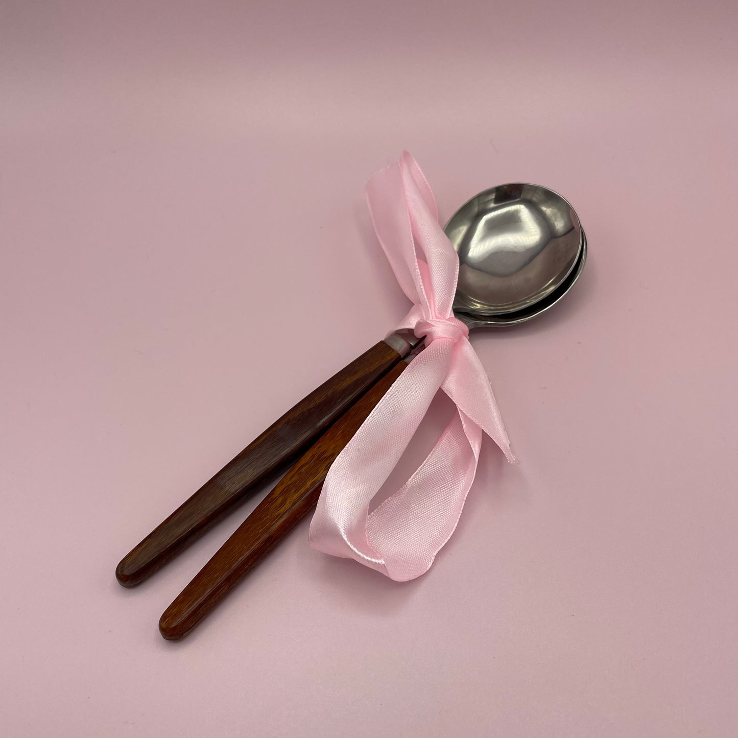 Teak Handle Serving Spoons x2