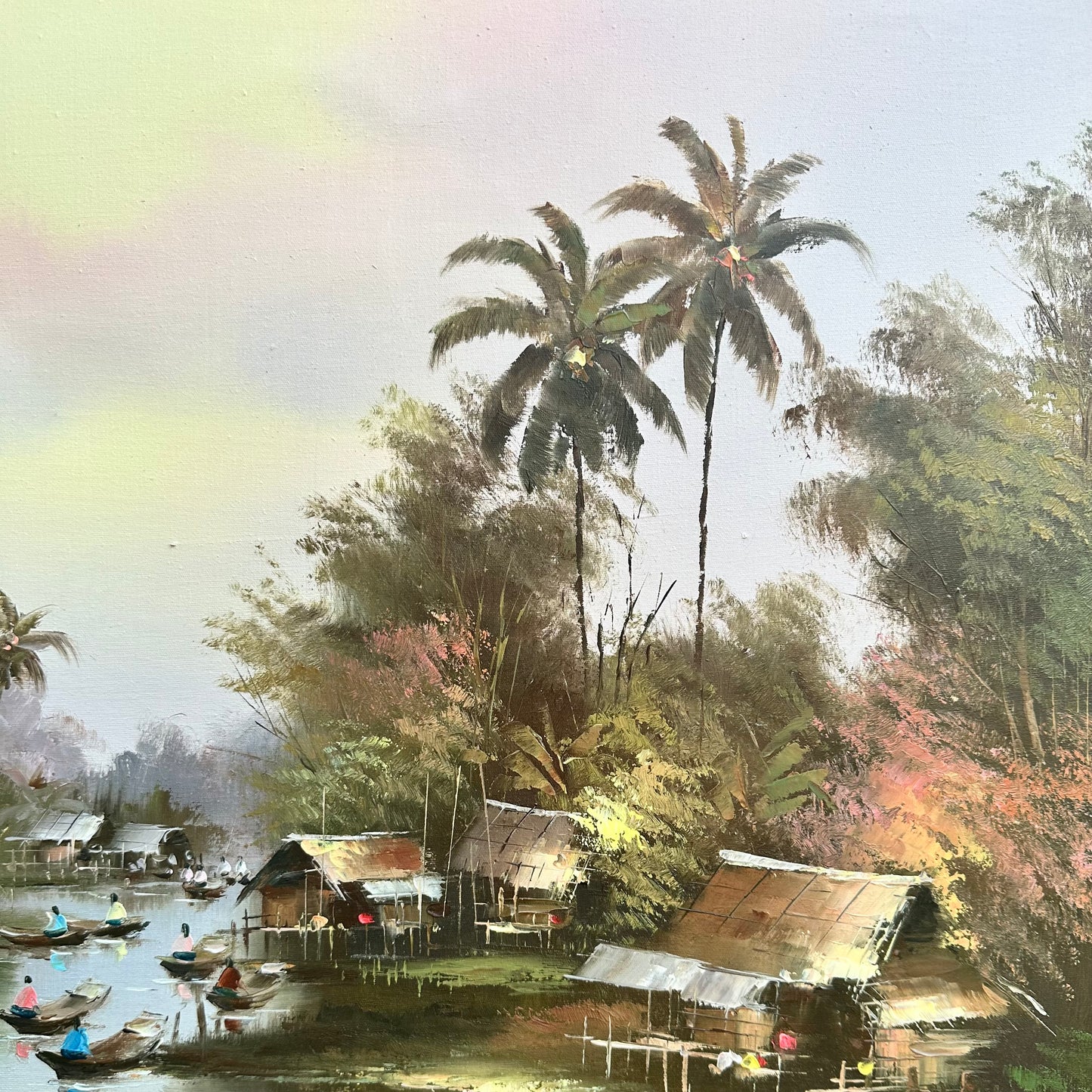 Asian Water Scene Canvas Original