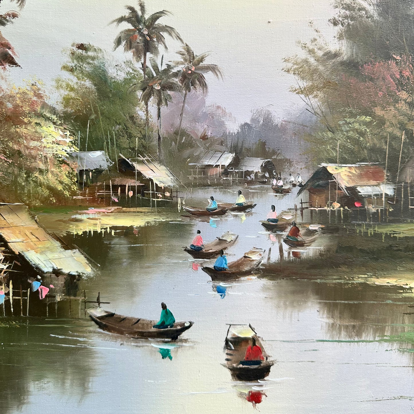 Asian Water Scene Canvas Original