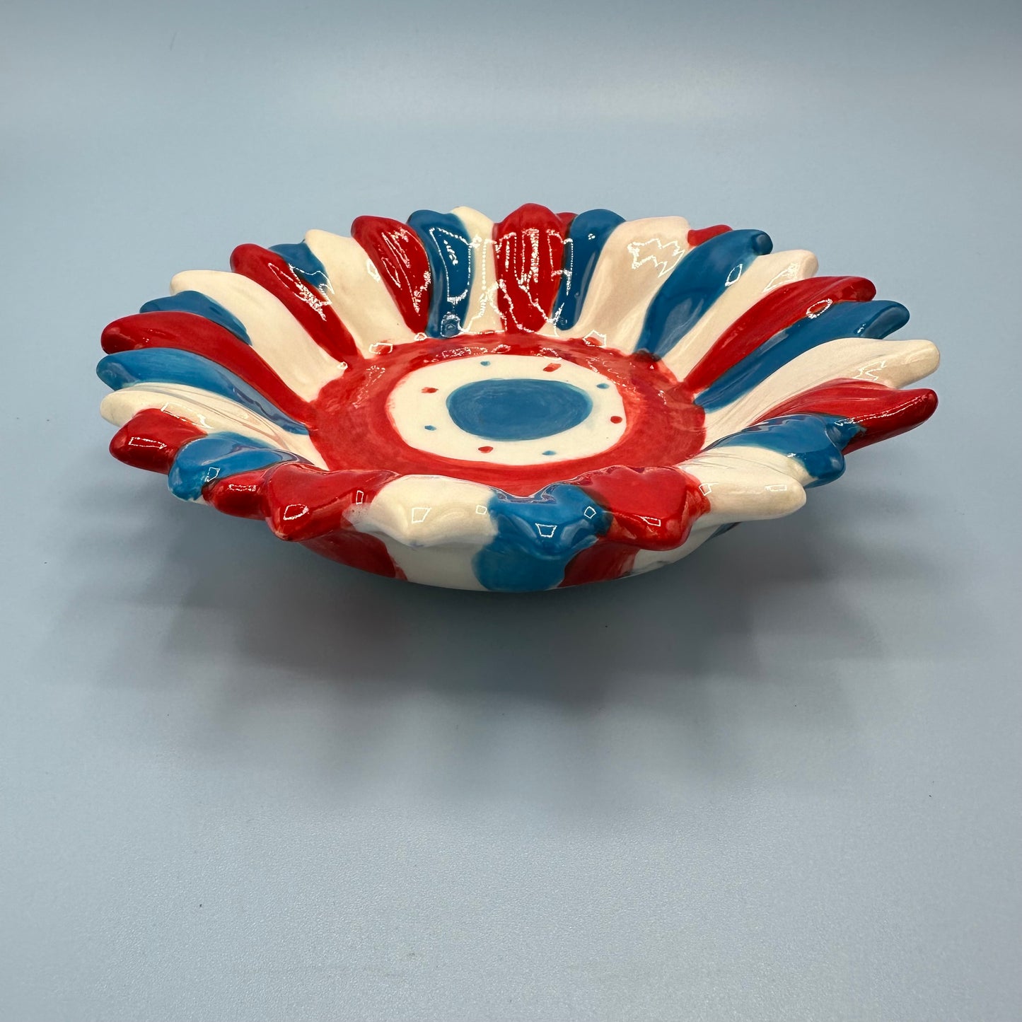 Red & Blue Ceramic Dish