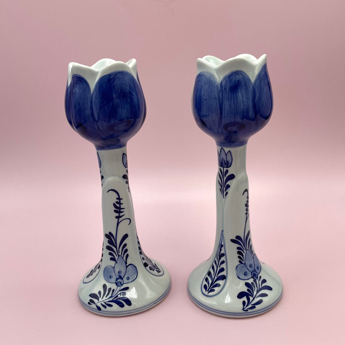 Delft Candle Holder (Pair)