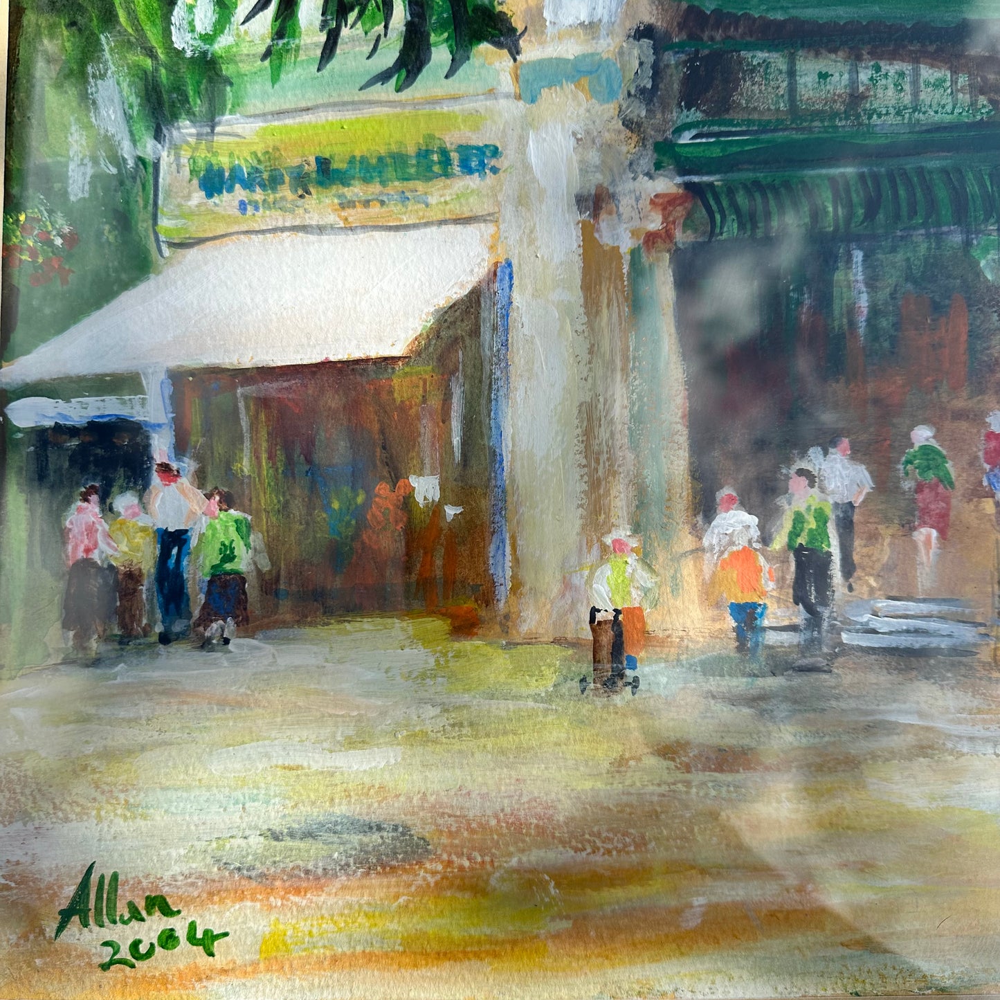 Newport Market Scene Mixed Media Original Piece