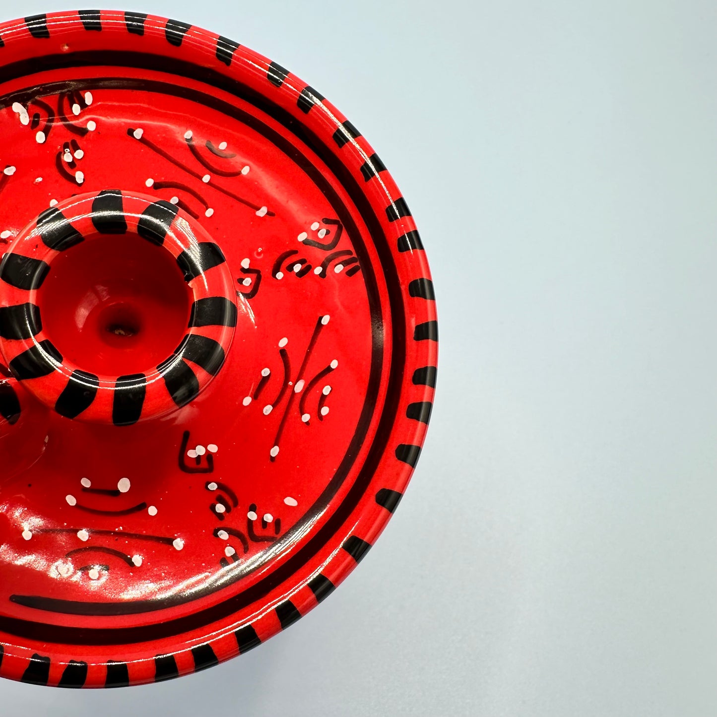 Red & Black Ceramic Candle Holder