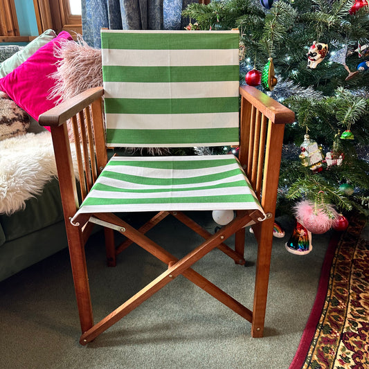 Candy Striped Director's Chair (Green)