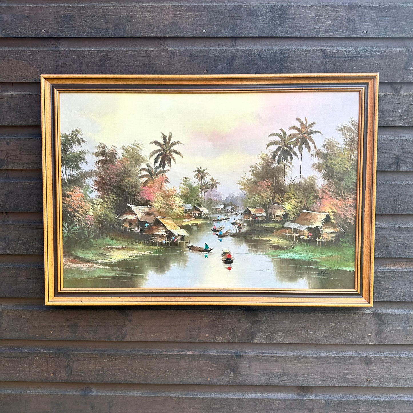 Asian Water Scene Canvas Original