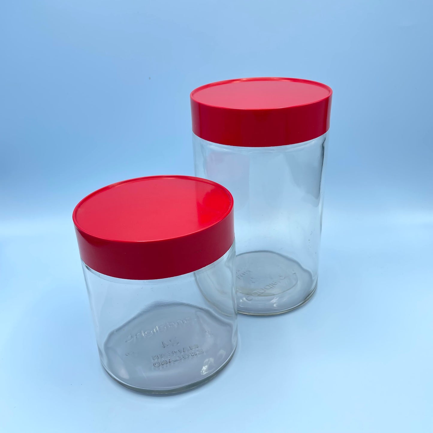 Red Lid Glass Jars