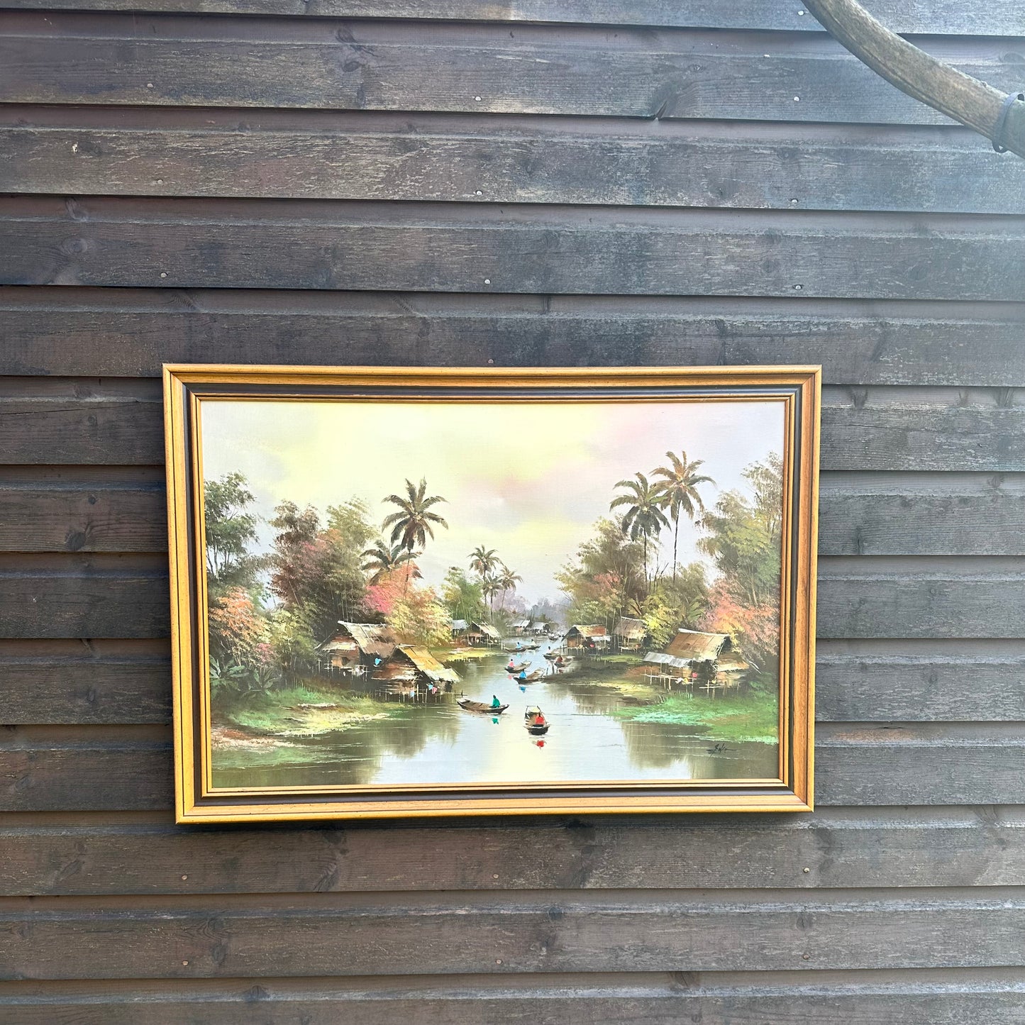 Asian Water Scene Canvas Original