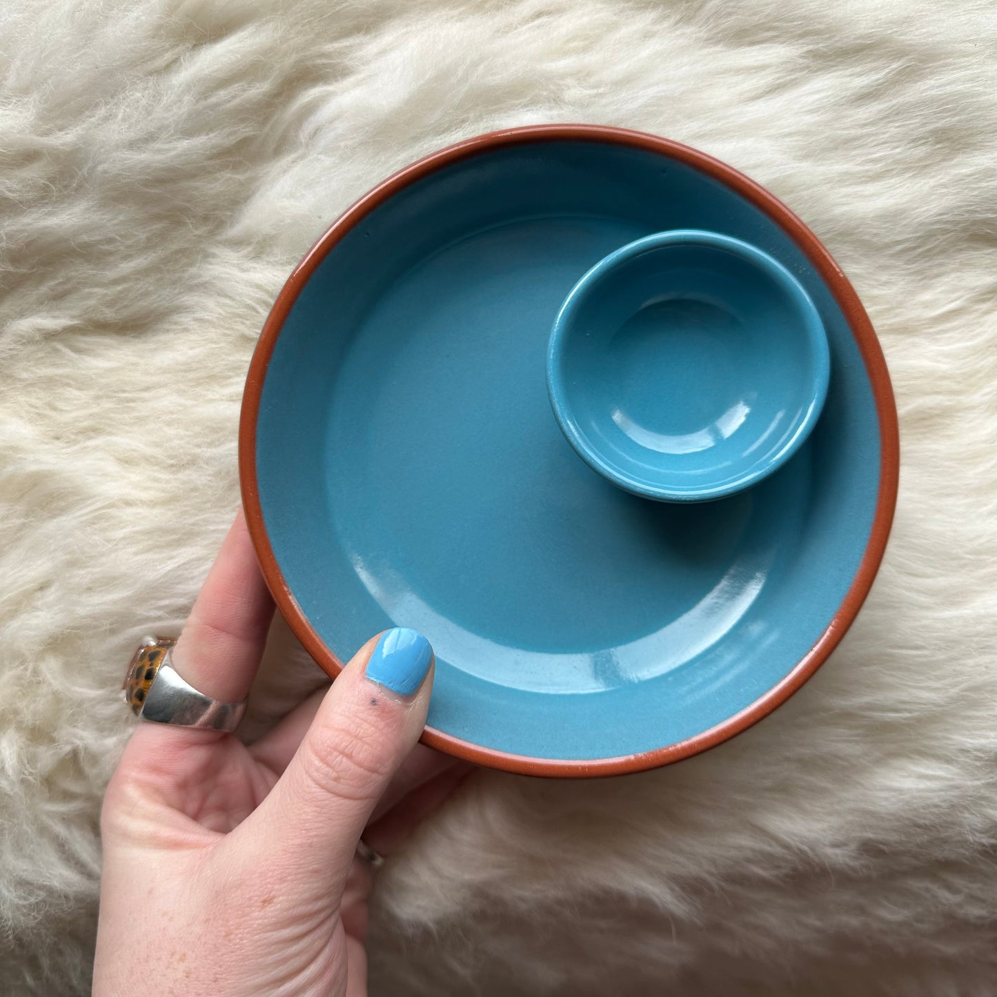 Blue & Terracotta Nibbles Dish