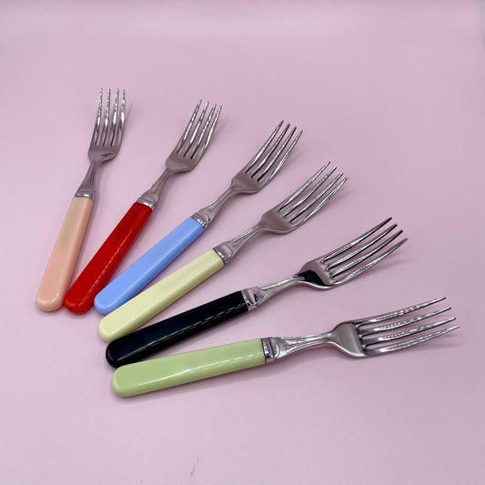 Harlequin Coloured Fork Set x6