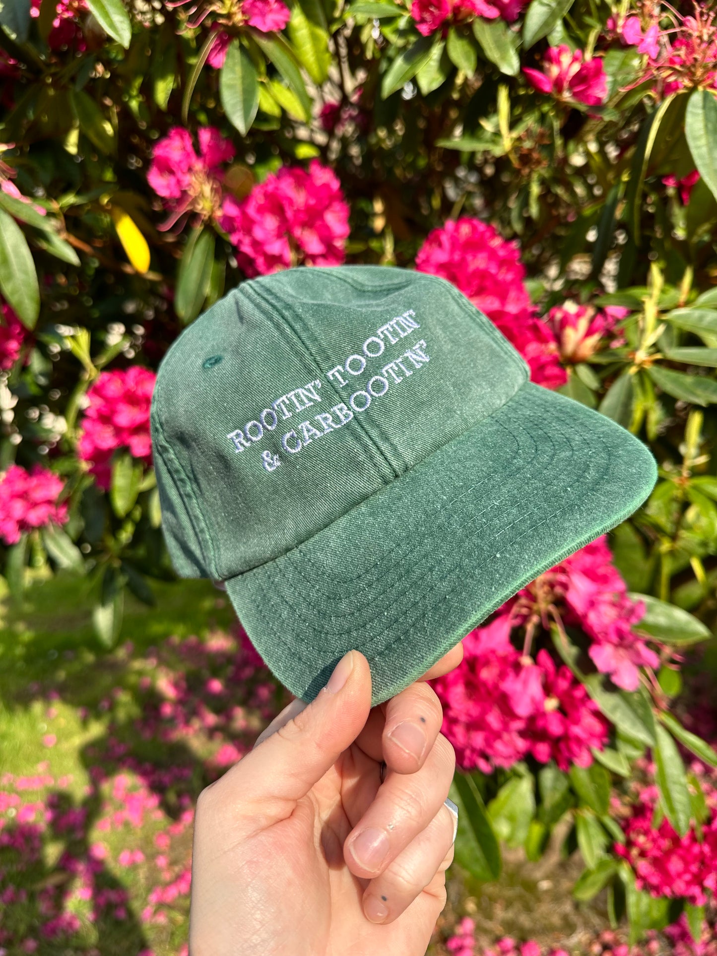 Rootin’ Tootin’ & Carbootin’ Vintage Green & Lilac Cap