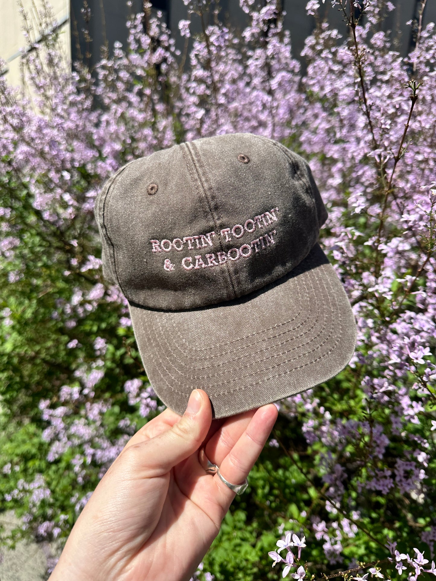 Rootin’ Tootin’ & Carbootin’ Vintage Brown & Baby Pink Cap