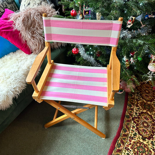 Candy Stripe Directors Chair (Pink)