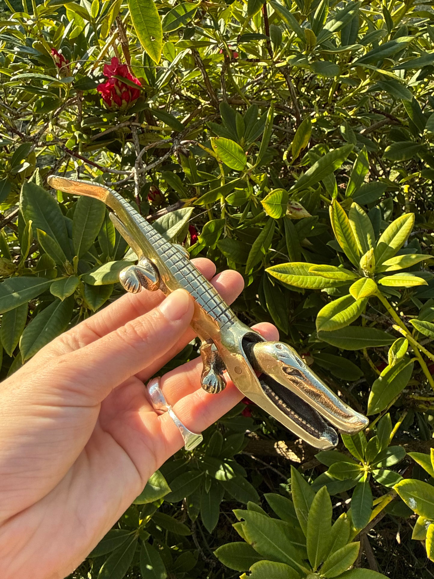 Brass Crocodile Nutcracker