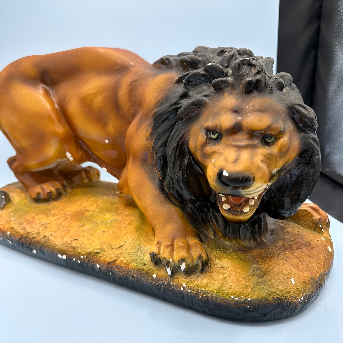 Chalkware Lion Figurine