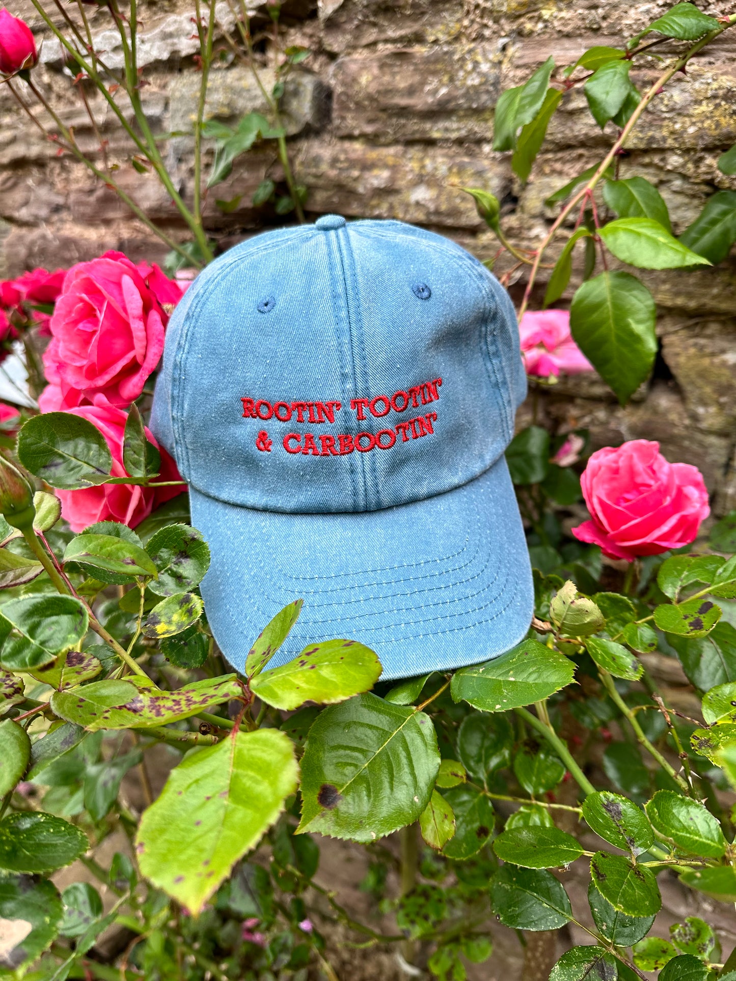 Rootin’ Tootin’ & Carbootin’ Blue & Red Cap Hat