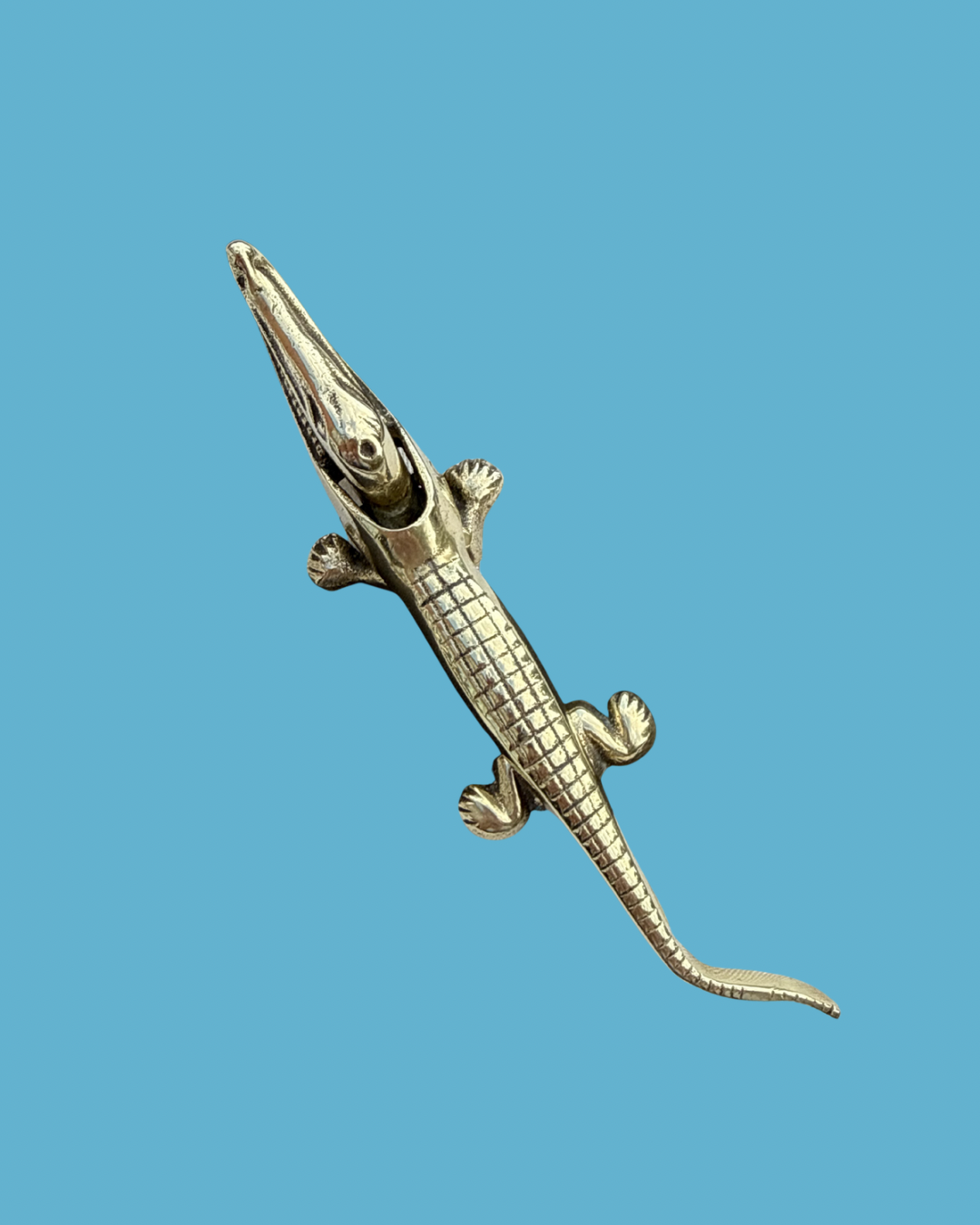 Brass Crocodile Nutcracker