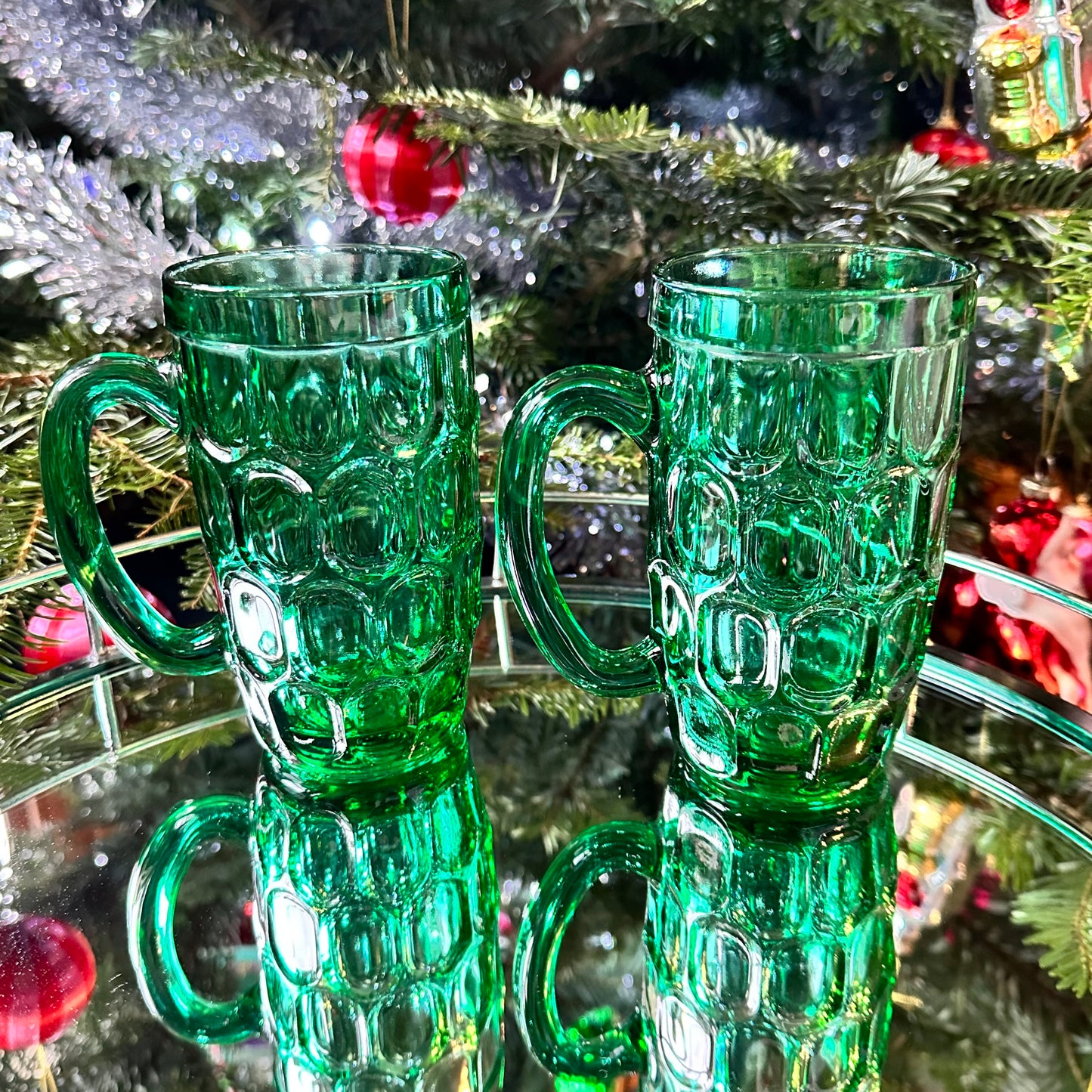 Green Half Pint Tankards (Pair)