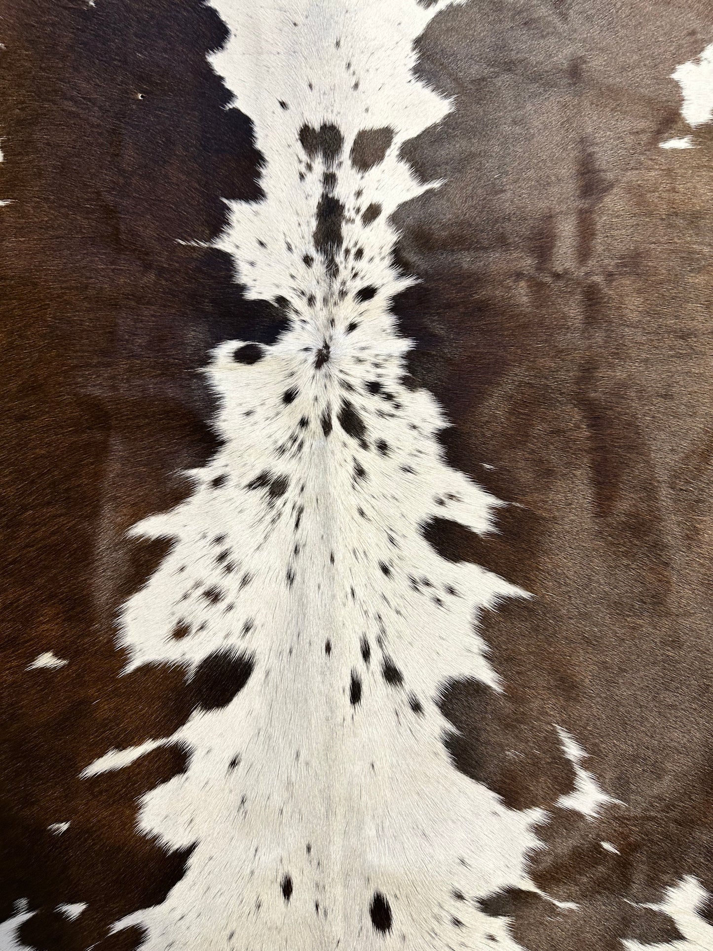 Cream & Brown Cowhide Rug #4