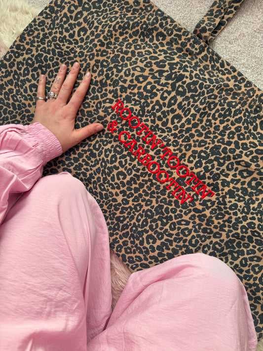The 'Everything' Carbootin' Bag Leopard & Red *pre-order*