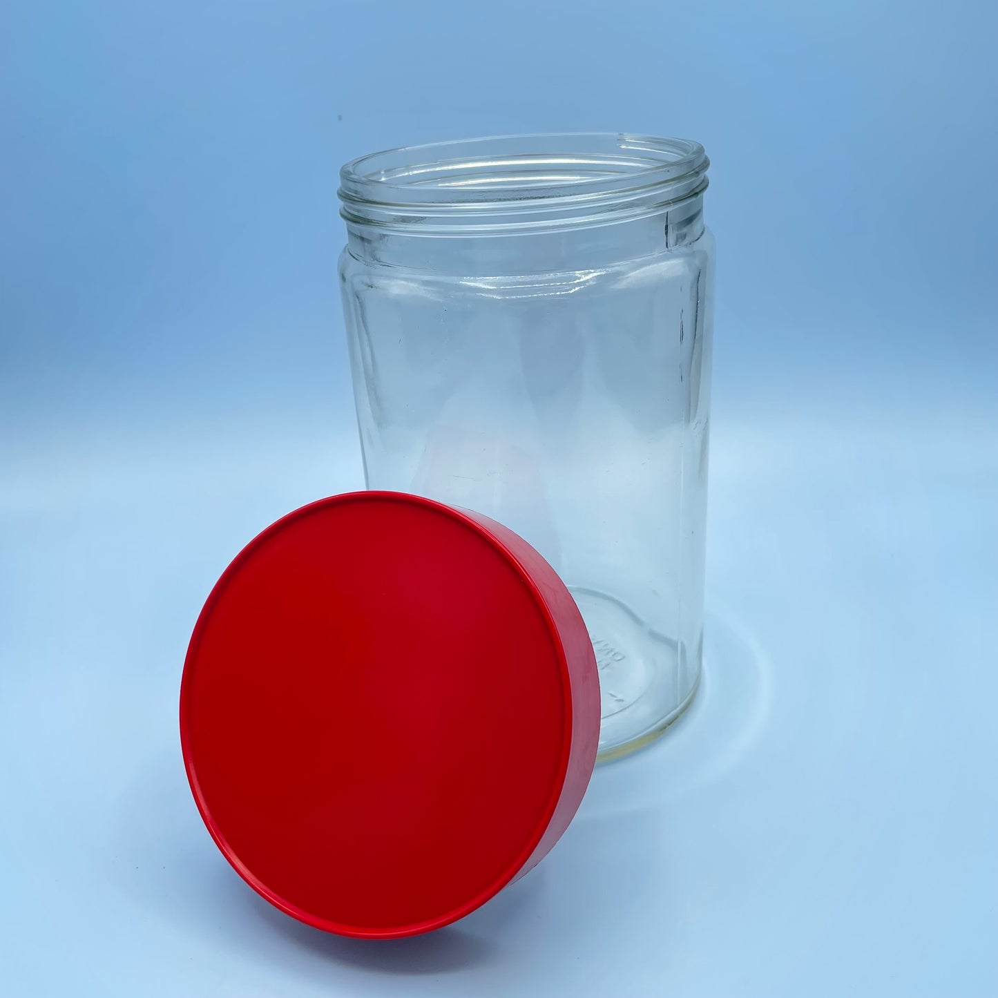 Red Lid Glass Jars