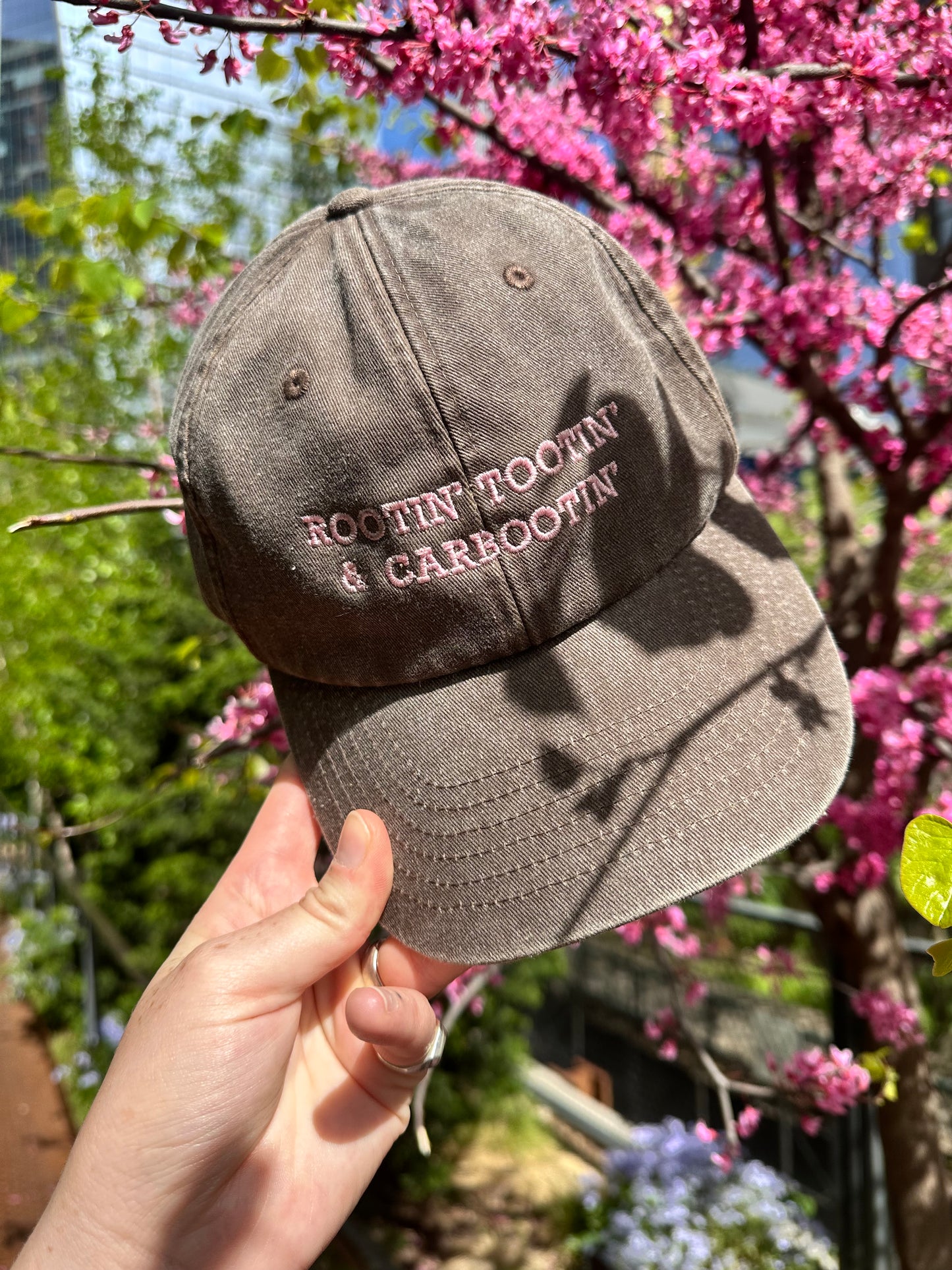 Rootin’ Tootin’ & Carbootin’ Vintage Brown & Baby Pink Cap