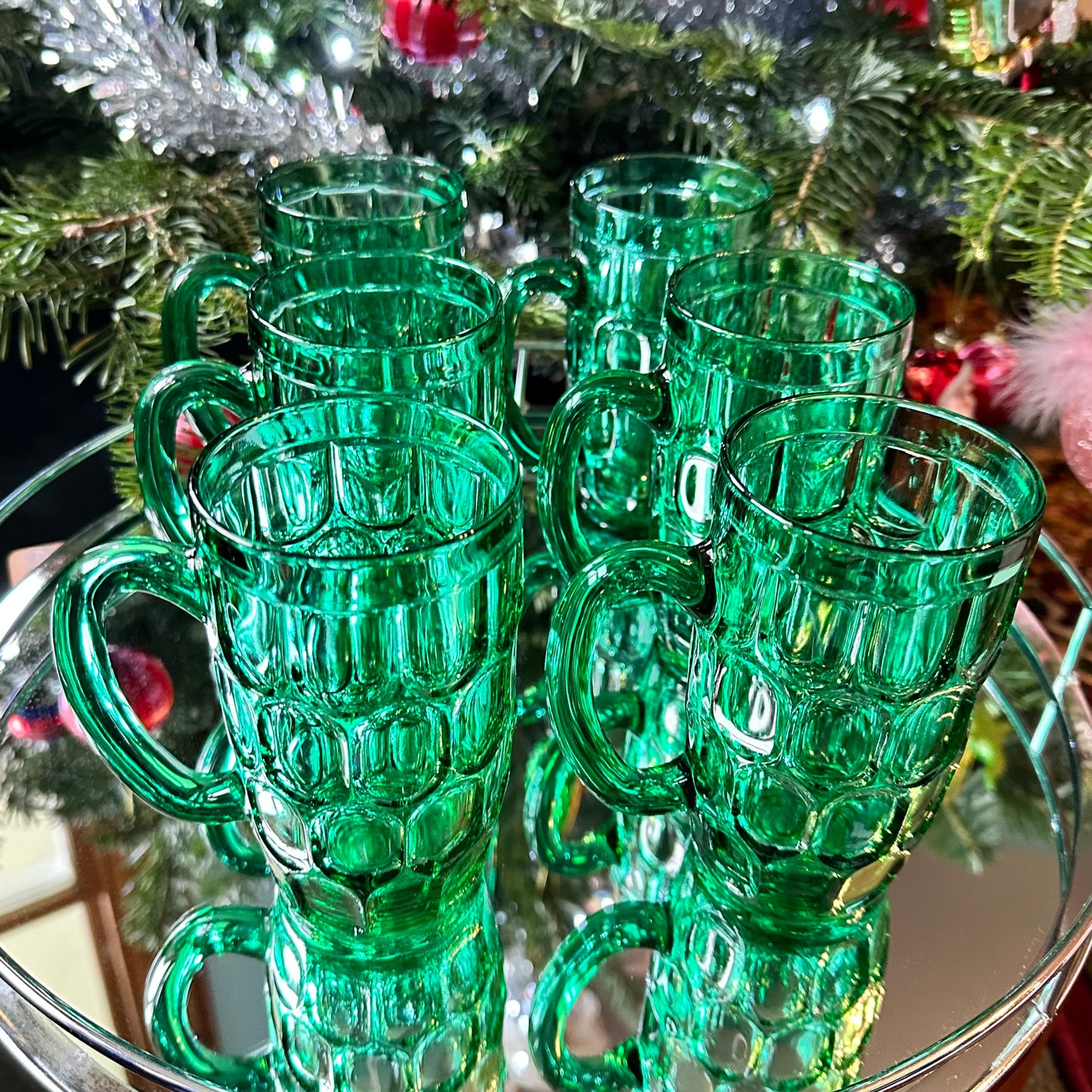 Green Half Pint Tankards (Pair)