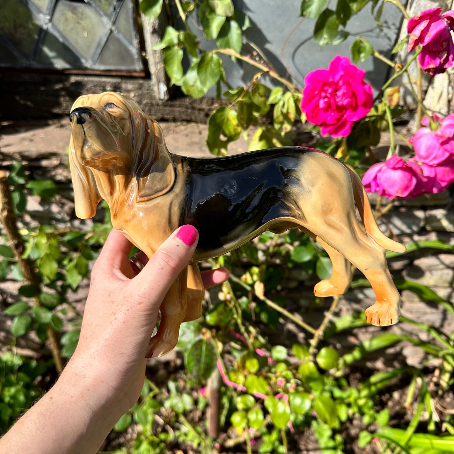 Ceramic Bloodhound Figurine