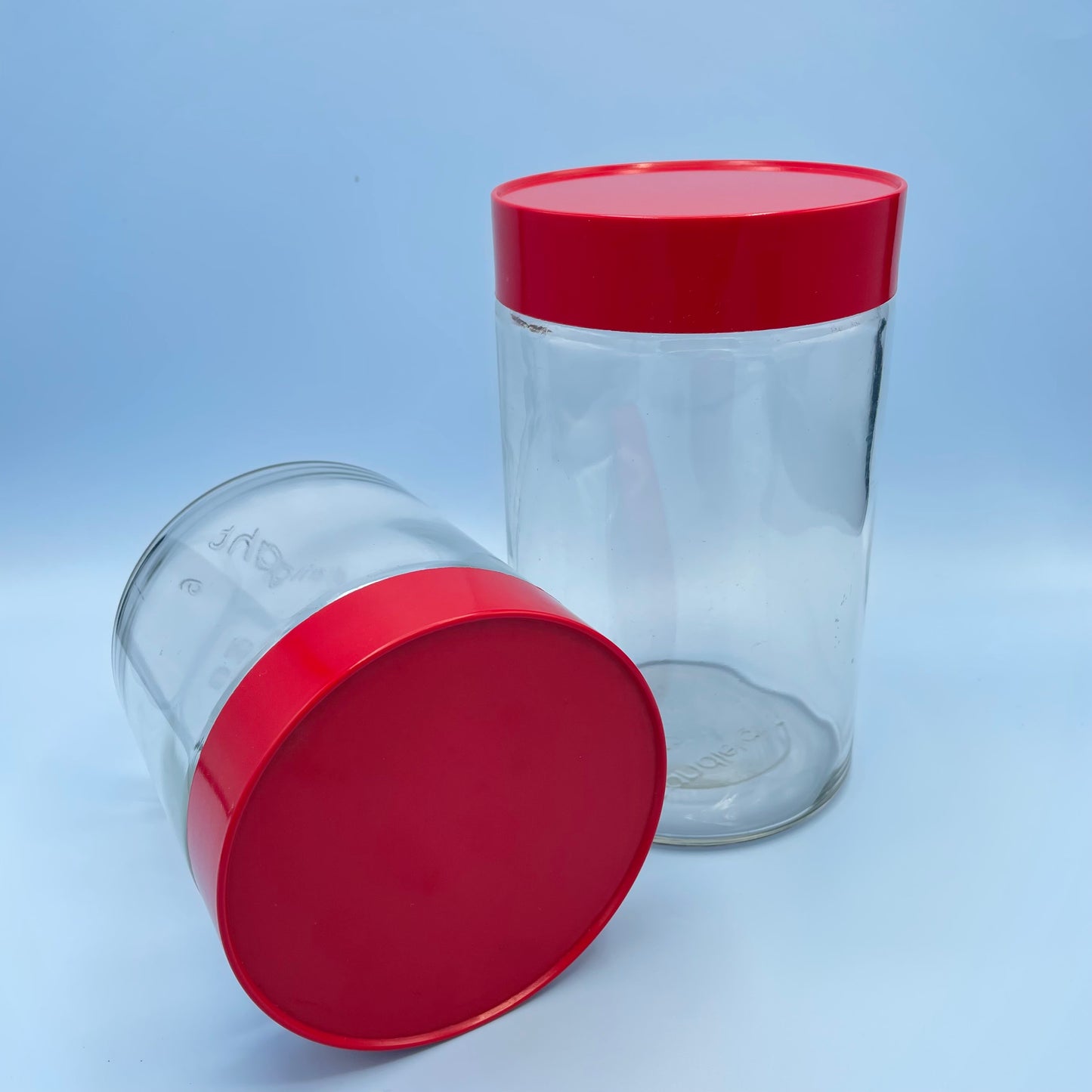 Red Lid Glass Jars