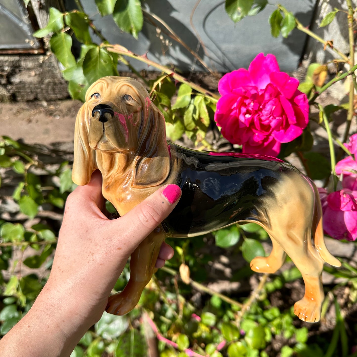 Ceramic Bloodhound Figurine