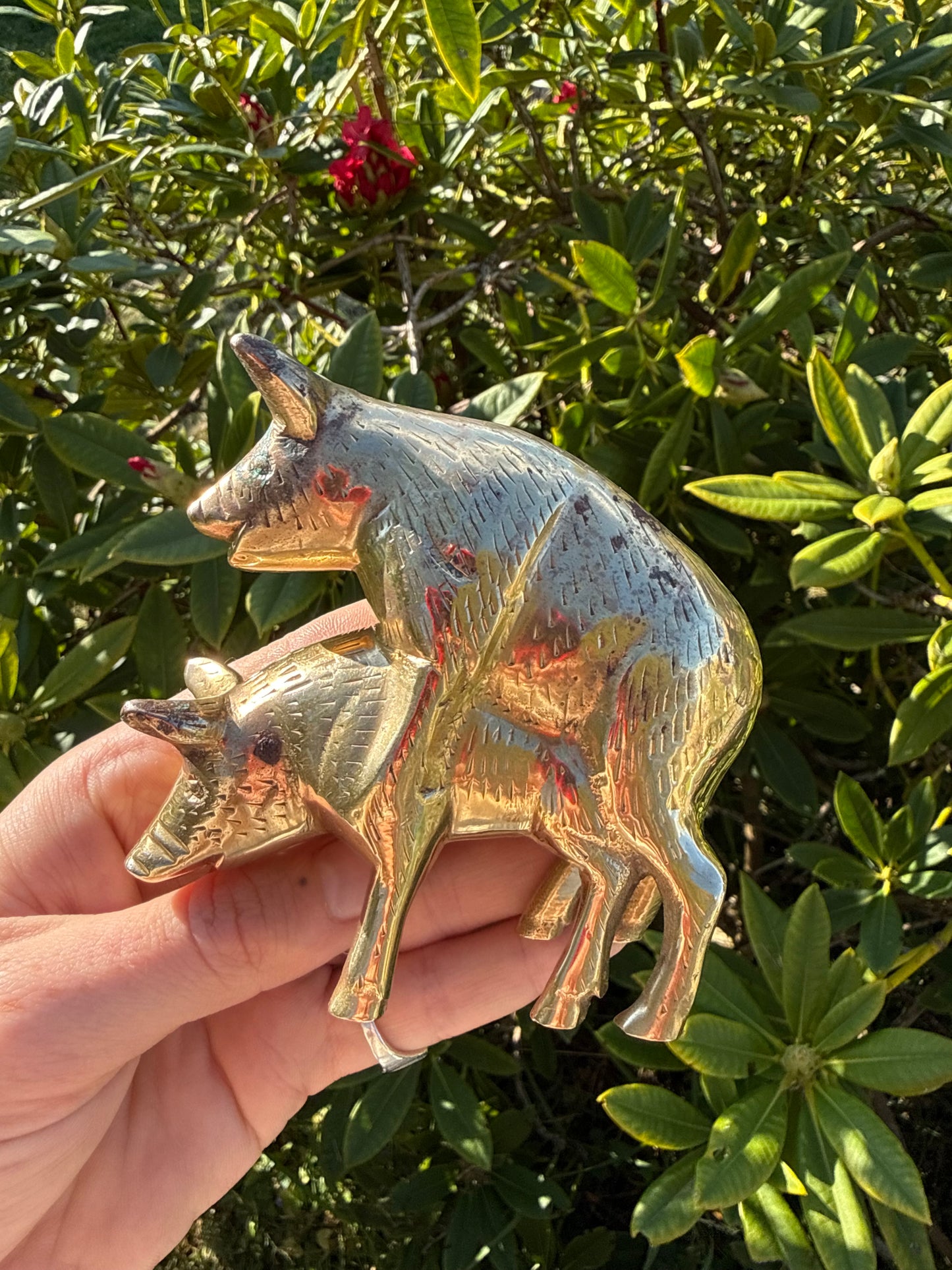 Brass 'Naughty' Pigs