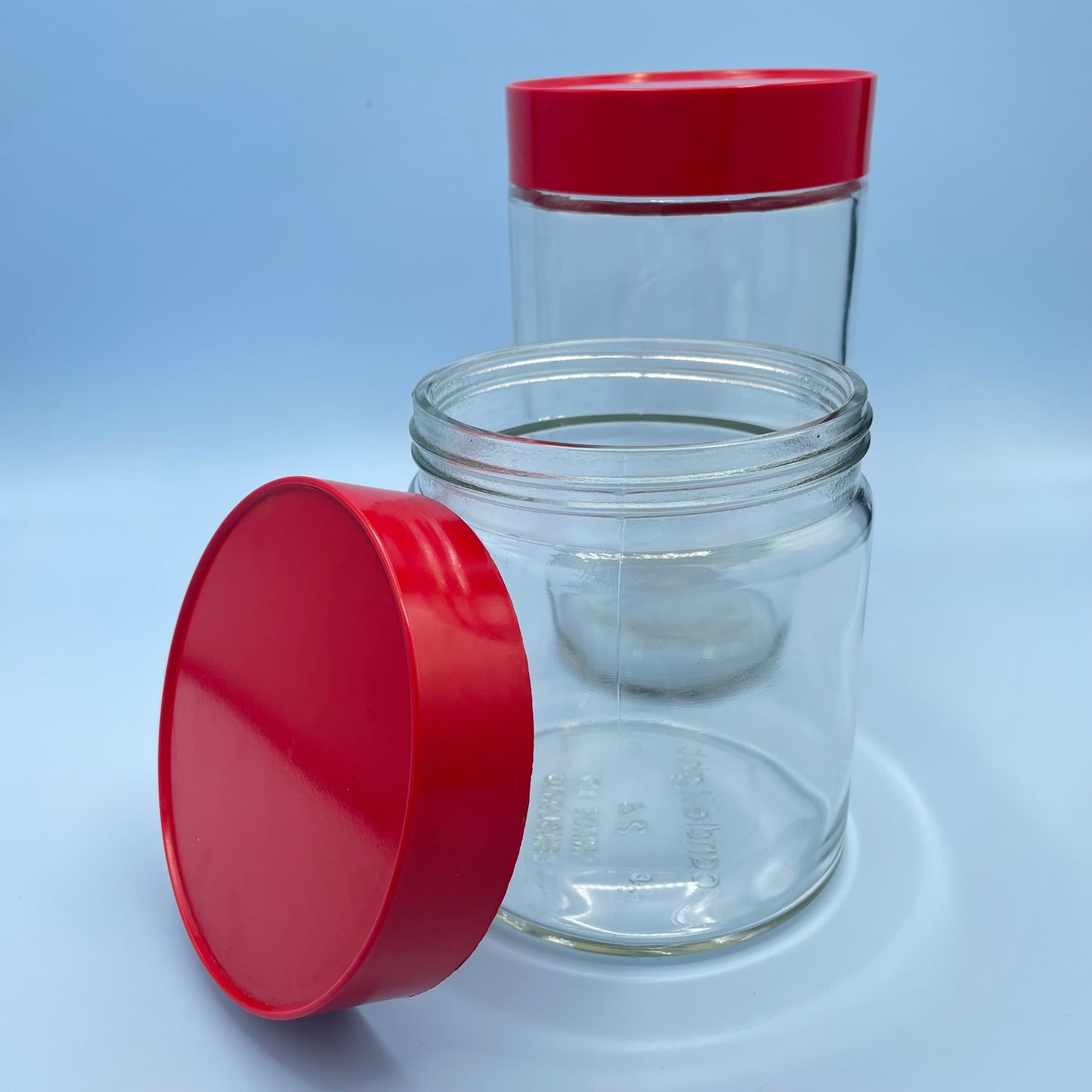 Red Lid Glass Jars