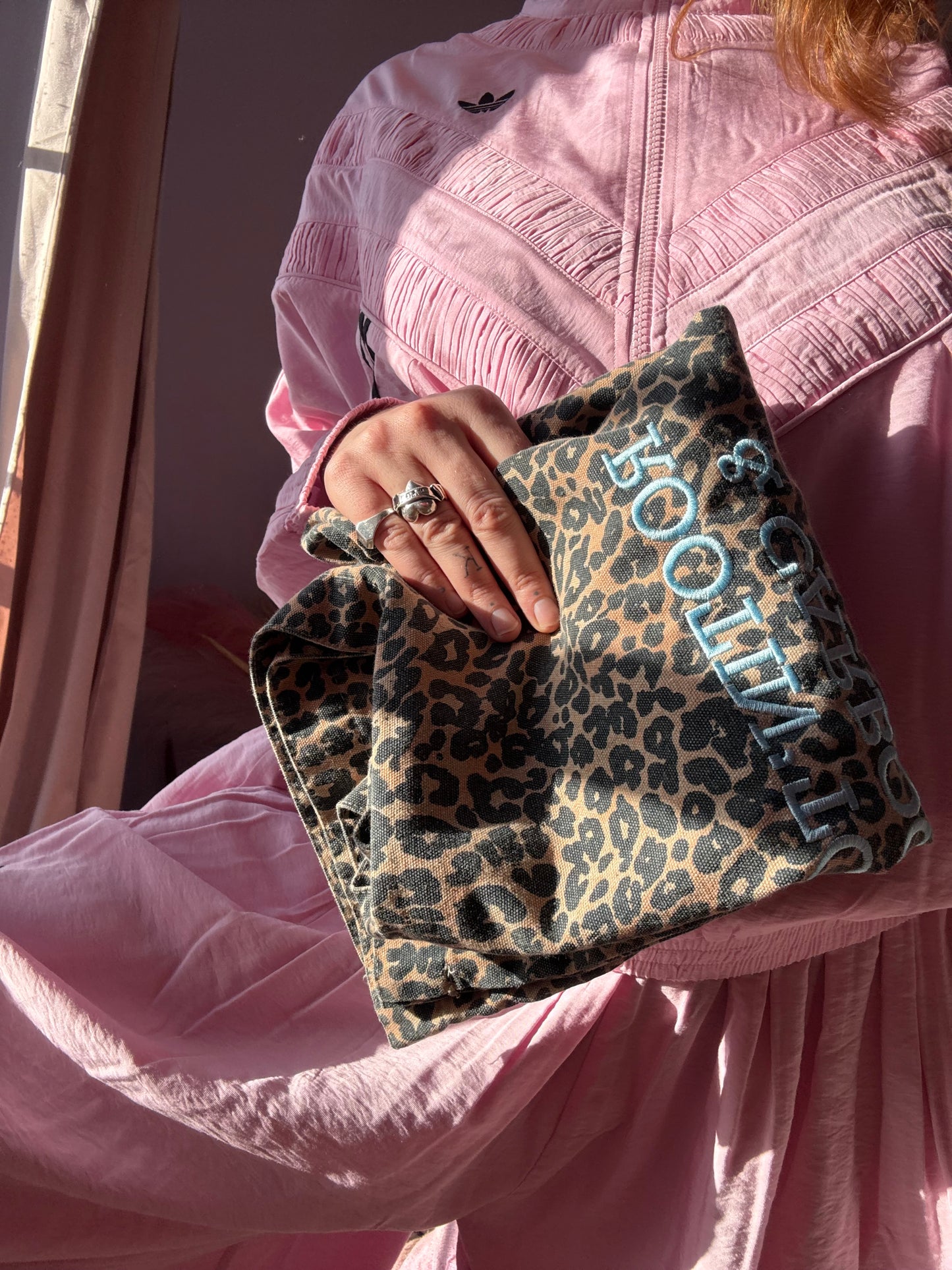 The 'Everything' Carbootin' Bag in Leopard & Baby Blue *pre-order*