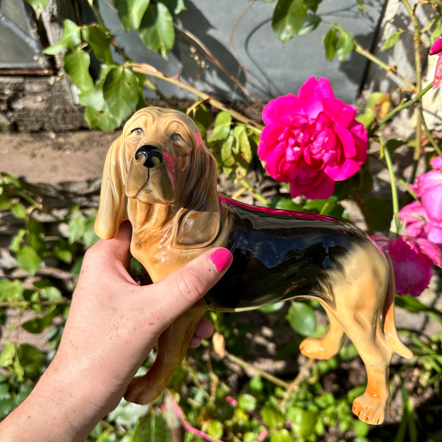 Ceramic Bloodhound Figurine