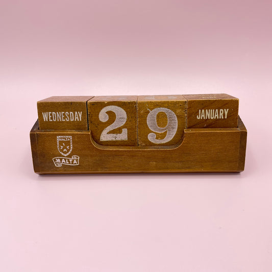 Perpetual Desk Calendar Wooden