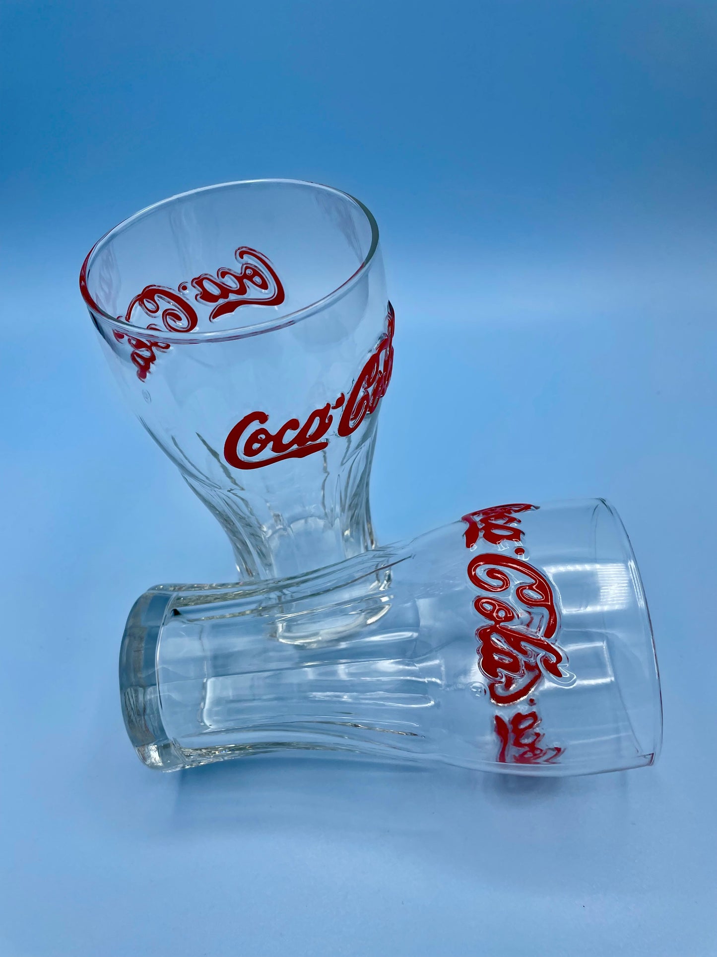 Clear Coke Glasses x 4