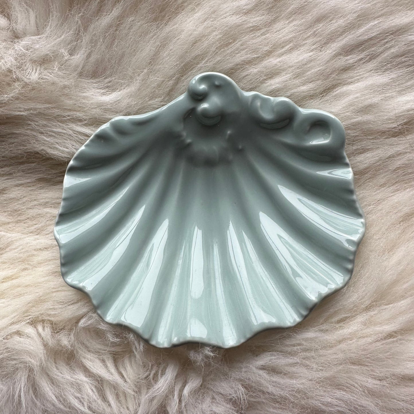 Pale Blue Shell Soap Dish