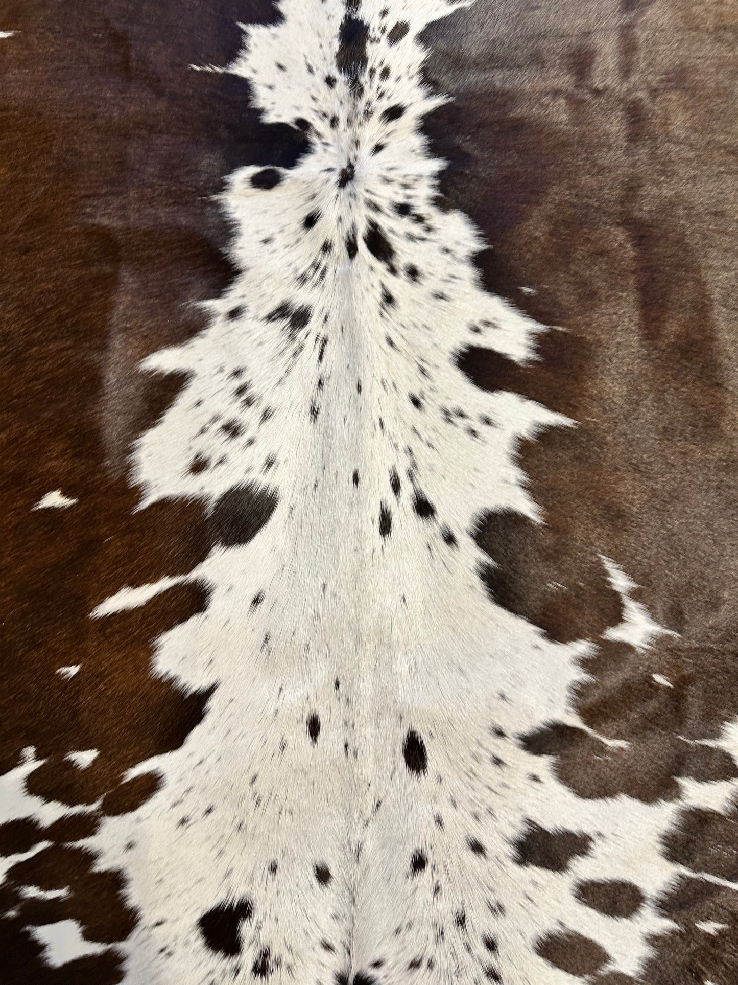 Cream & Brown Cowhide Rug #4